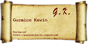 Guzmics Kevin névjegykártya